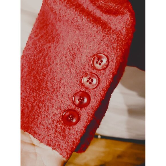 Talbots 12 wool nylon spandex blend blazer jacket RED button front office suit c - Picture 7 of 8